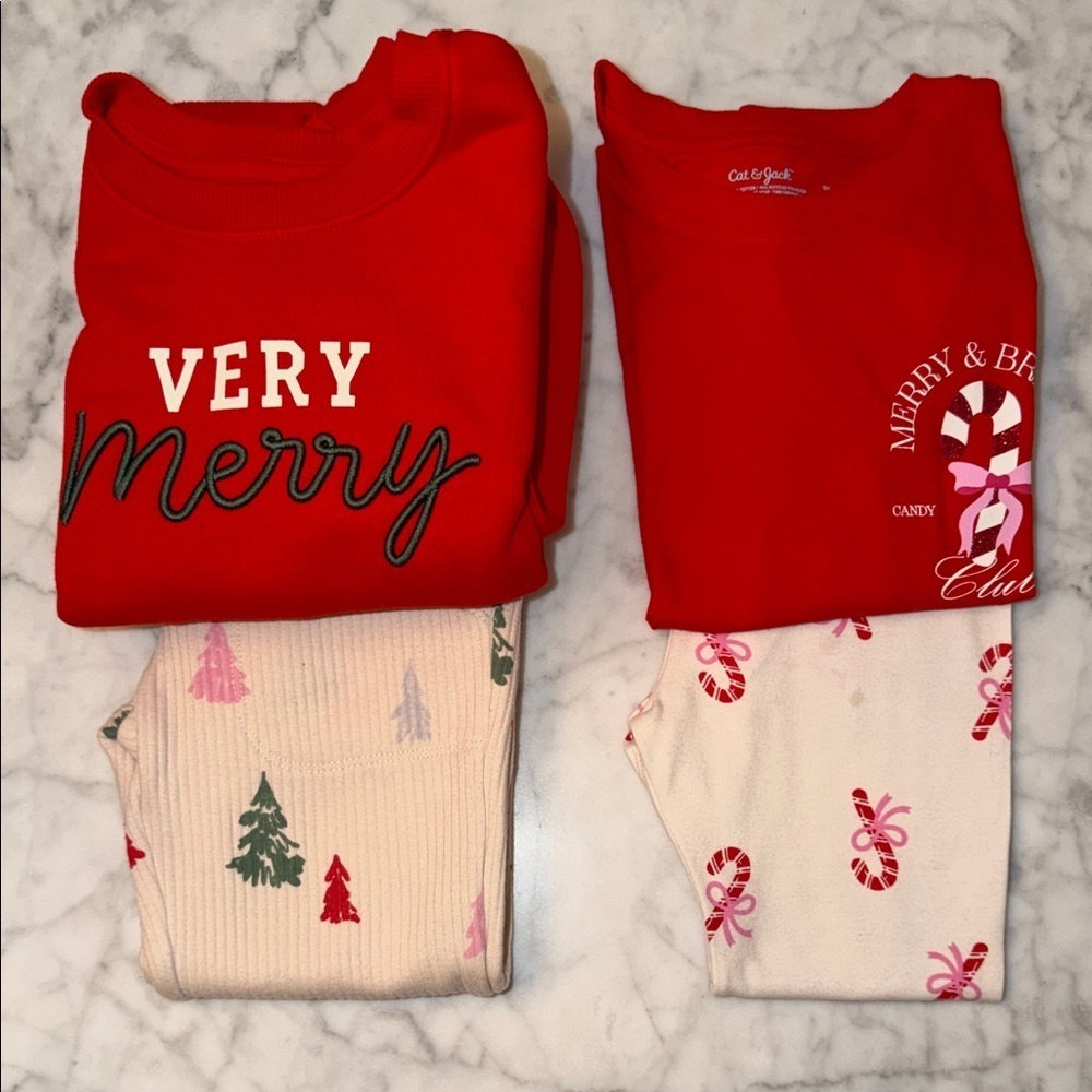 Cat & Jack Festive Red and Cream Bundle Set 4/5T